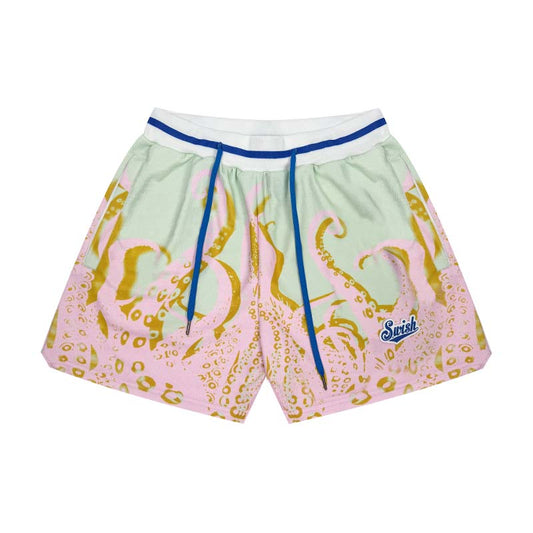 SWISH STBI Mesh Shorts – Tentacle Print × Breathable Double-Layer × Streetstyle Fit