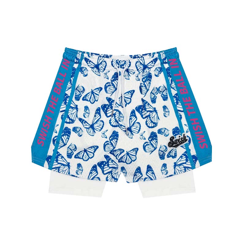 SWISH - STBI 2-in-1 Butterfly Sports Shorts – Quick-Dry × Compression Layer × Trendy Fit