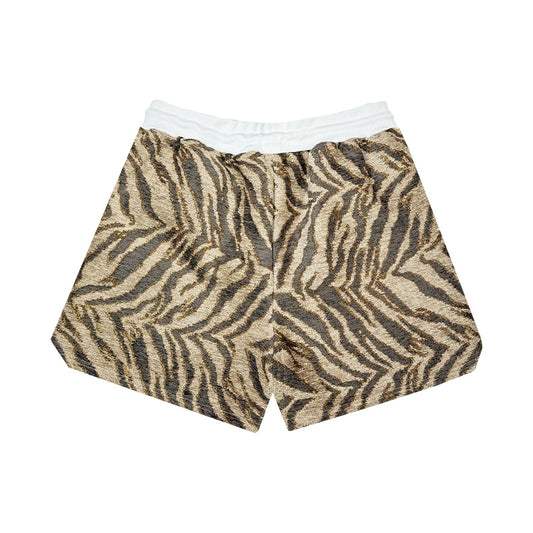STBI Casual Leopard Print Gold ThreadShorts – Chill Fit × Qiqi Patch × Everyday Streetwear