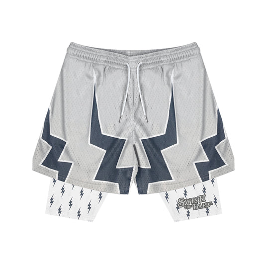 SWISH - STBI 2-in-1 Lightning Sports Shorts – Quick-Dry × Compression Fit × Basketball Ready