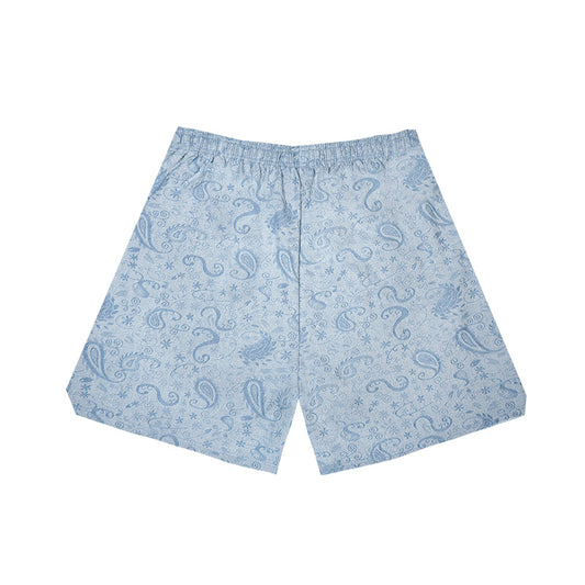 SWISH Paisley Casual Shorts – Light Blue × Vintage Print × Everyday Street Fit