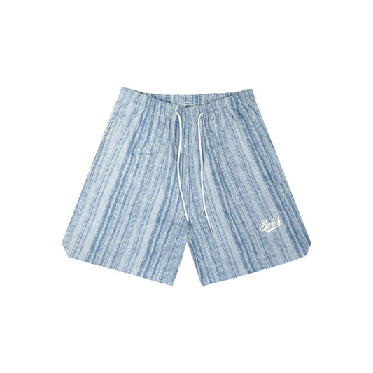 SWISH - Vertical Striped Denim Shorts