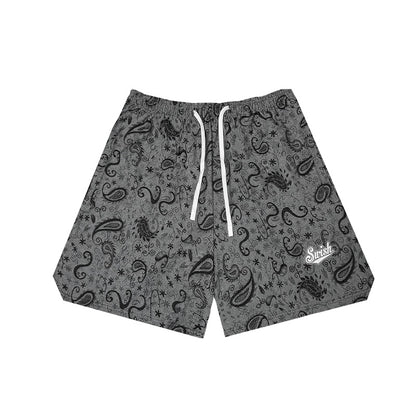 SWISH Paisley Casual Shorts – Light Blue × Vintage Print × Everyday Street Fit