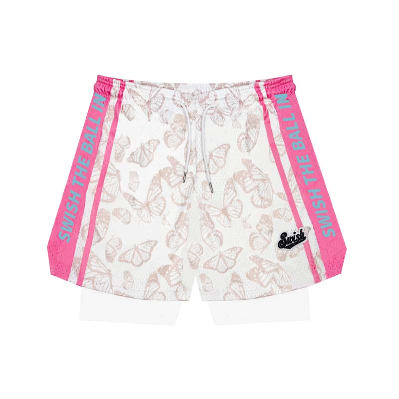 SWISH - STBI 2-in-1 Butterfly Sports Shorts – Quick-Dry × Compression Layer × Trendy Fit