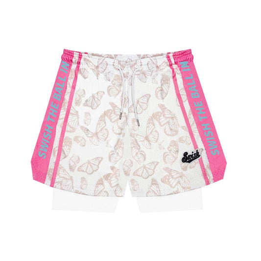 SWISH - STBI 2-in-1 Butterfly Sports Shorts – Quick-Dry × Compression Layer × Trendy Fit