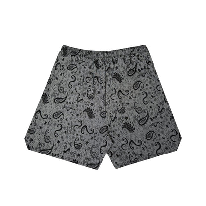 SWISH Paisley Casual Shorts – Light Blue × Vintage Print × Everyday Street Fit
