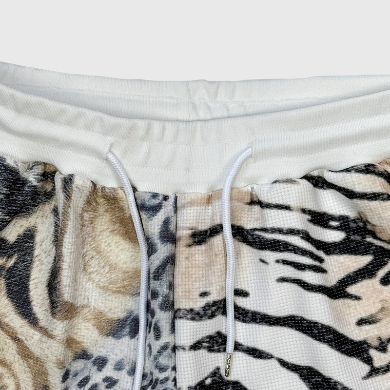 SWISH - STBI Waffle Shorts – Animal Patchwork × Quick Dry × Street Fit
