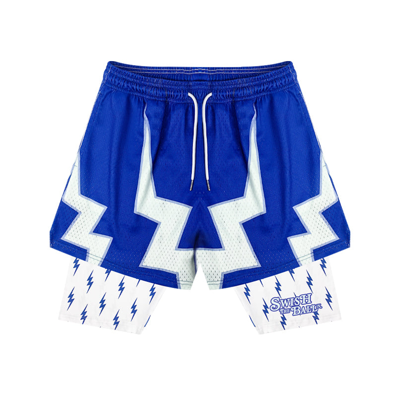 SWISH - STBI 2-in-1 Lightning Sports Shorts – Quick-Dry × Compression Fit × Basketball Ready