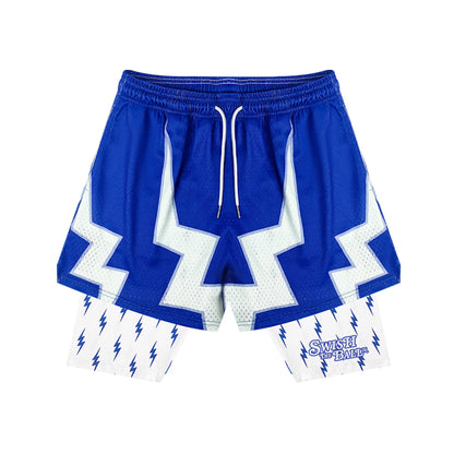 SWISH - STBI 2-in-1 Lightning Sports Shorts – Quick-Dry × Compression Fit × Basketball Ready