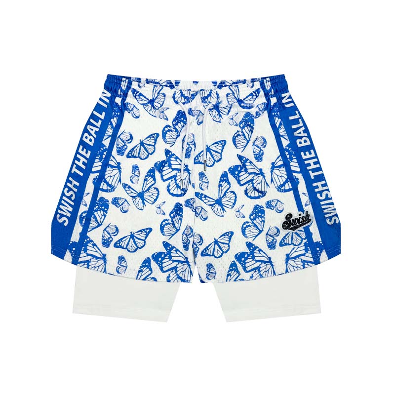 SWISH - STBI 2-in-1 Butterfly Sports Shorts – Quick-Dry × Compression Layer × Trendy Fit