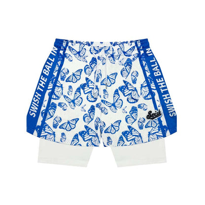 SWISH - STBI 2-in-1 Butterfly Sports Shorts – Quick-Dry × Compression Layer × Trendy Fit