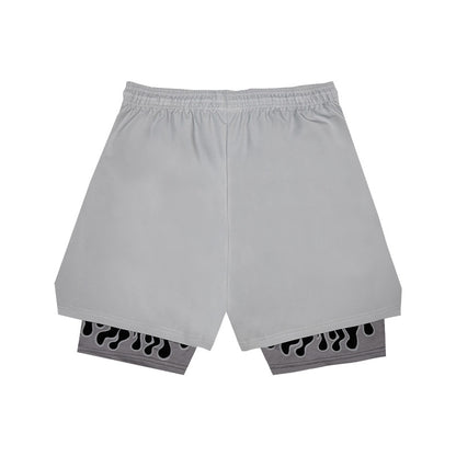 STBI 2-in-1 Flame Shorts – Blue Outer × Inner Fire Compression × Sports Street Style