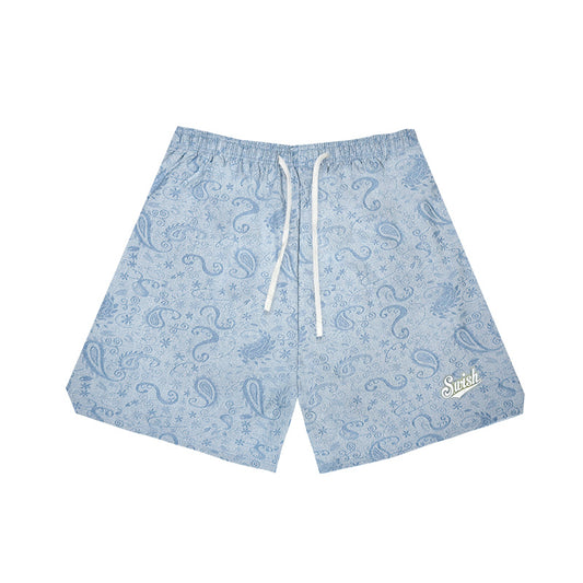 SWISH Paisley Casual Shorts – Light Blue × Vintage Print × Everyday Street Fit