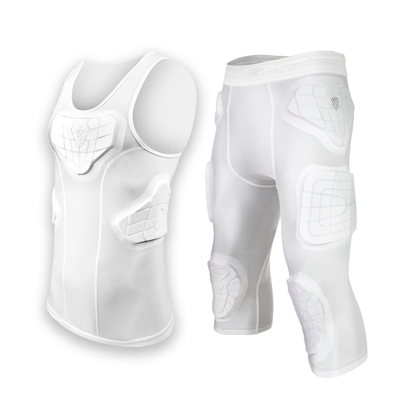 STBI-Full Protective Sports Set – Padded Compression Shirt & 3/4 Shorts