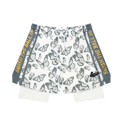 SWISH - STBI 2-in-1 Butterfly Sports Shorts – Quick-Dry × Compression Layer × Trendy Fit
