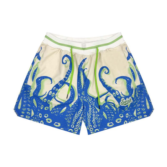 SWISH STBI Mesh Shorts – Tentacle Print × Breathable Double-Layer × Streetstyle Fit